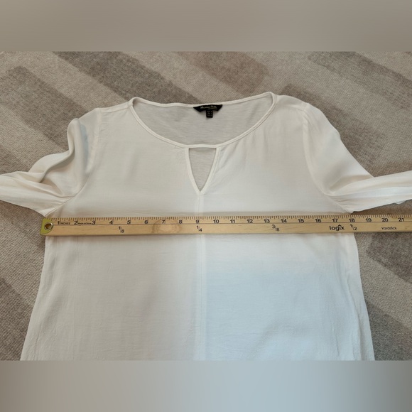 Massimo Dutti Women’s Keyhole Long Sleeve Blouse White (Size M) - Picture 8 of 9